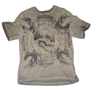 Mens Harley Davidson Tee T-Shirt Skull Graphic Size Large L